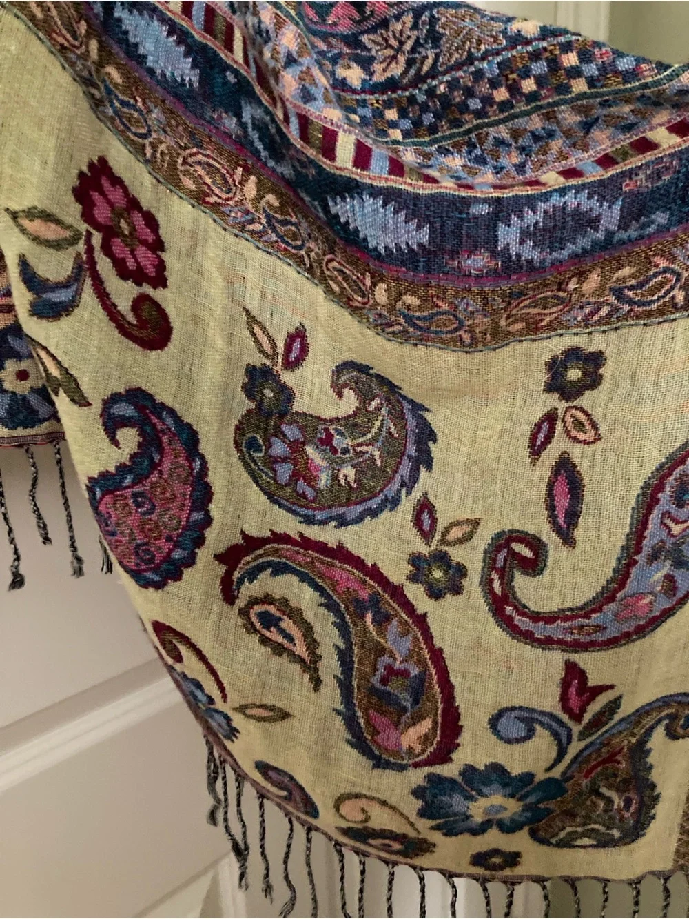 Paisley & Floral Hooded Shawl Wrap - Multicolor Pashmina
